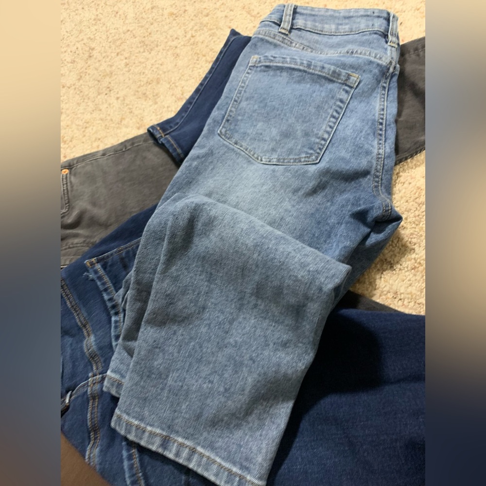 Jeans, 1 hoodie, 1 tank top, workout leggings,